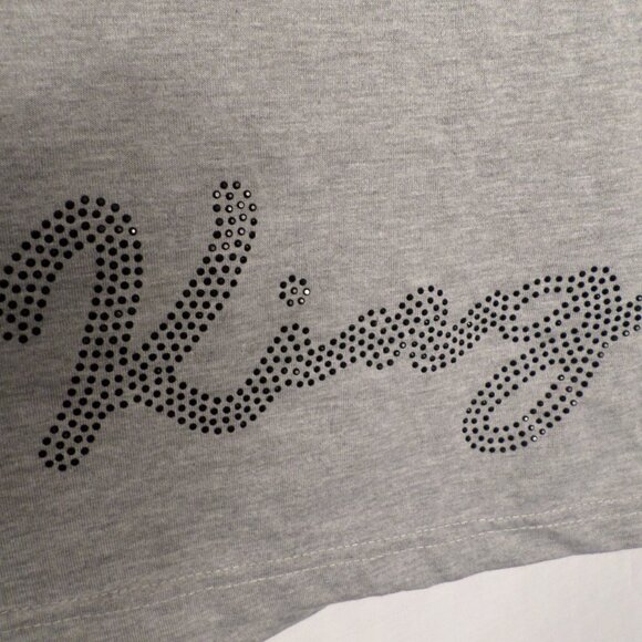 One Color Nation Drippin King Grey TShirt W/Black Glitter Lettering Sz XL NWT - Picture 5 of 13